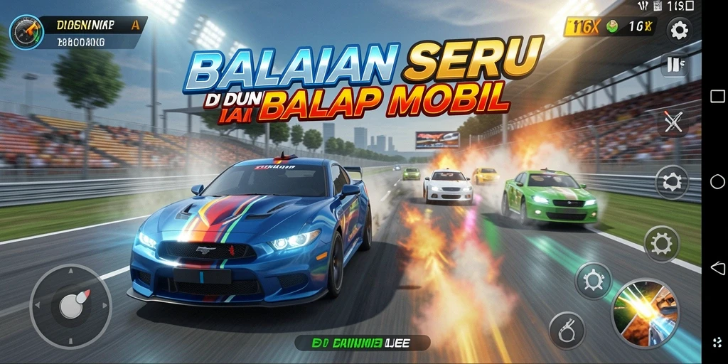 Gameplay seru balapan mobil di 116X.