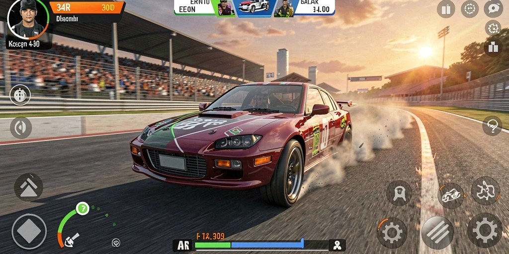 Gameplay Racing yang mendebarkan dan penuh aksi di 34R.