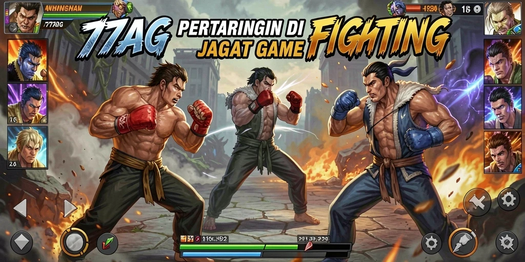 Screenshot 77AG menampilkan aksi pertarungan yang intens dan menarik.
