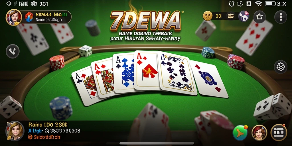 Tampilan gameplay seru 7DEWA dalam permainan Domino.