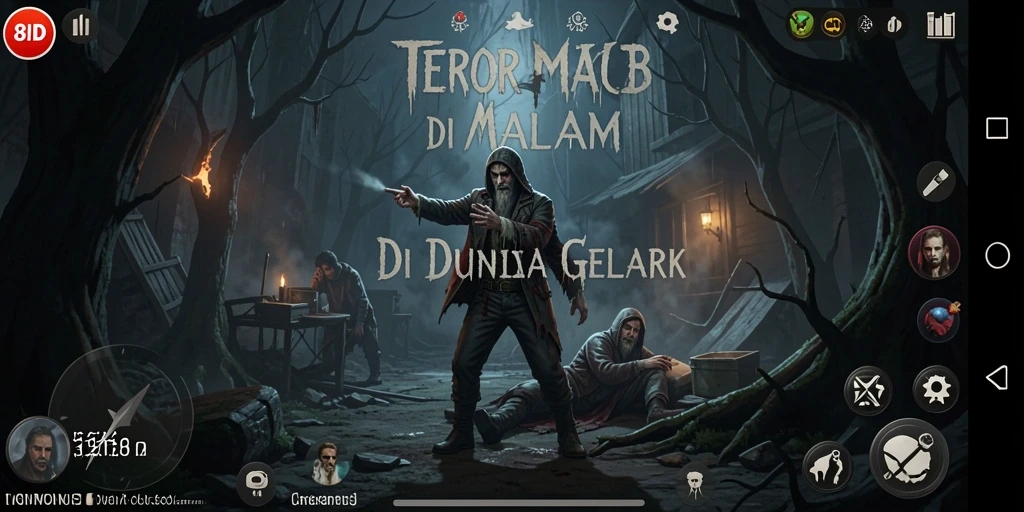 Gameplay mencekam dalam suasana gelap berkabut.