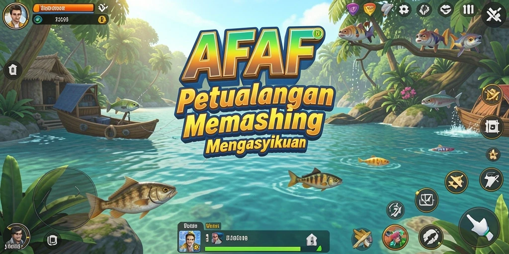 Tampilan gameplay AFAF yang menampilkan aksi memancing seru.