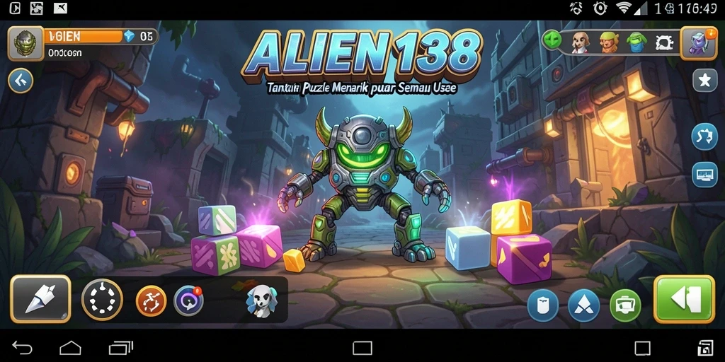 Tampilan gameplay <strong>ALIEN138</strong> yang menarik dengan berbagai teka-teki penuh warna.