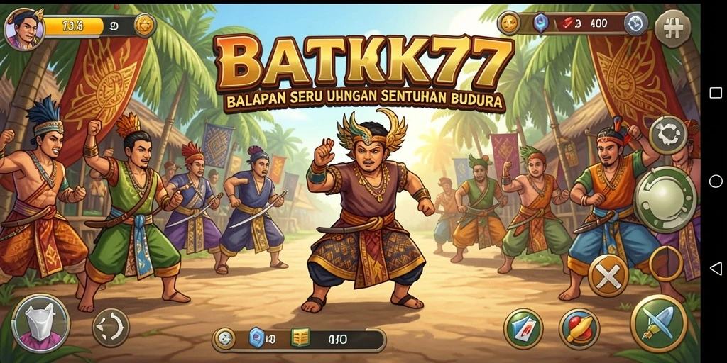 Tampilan gameplay BATIK77 yang menampilkan balapan seru dengan desain batik yang indah.