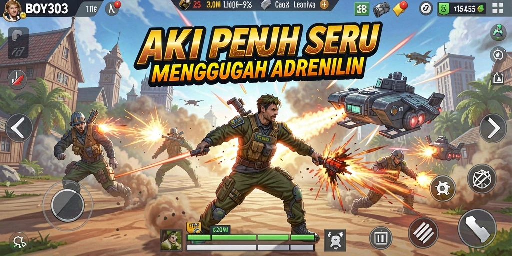 Screenshot gameplay BOY303 menampilkan aksi pertarungan yang mendebarkan.