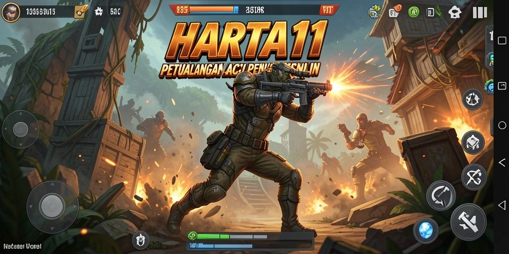 Screenshot menampilkan momen aksi seru dalam HARTA11.