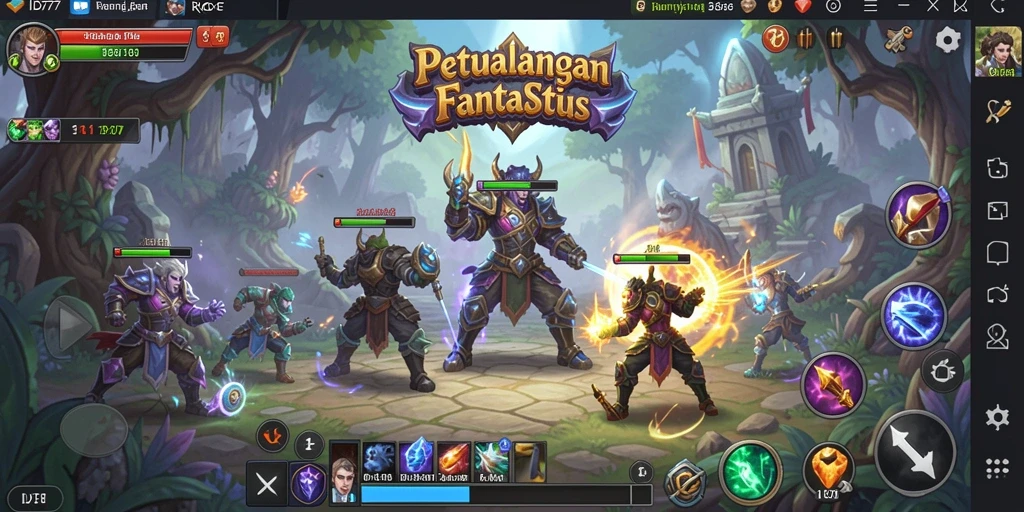 Tangkapan layar ID777 menampilkan aksi seru dalam gameplay RPG yang mendebarkan.