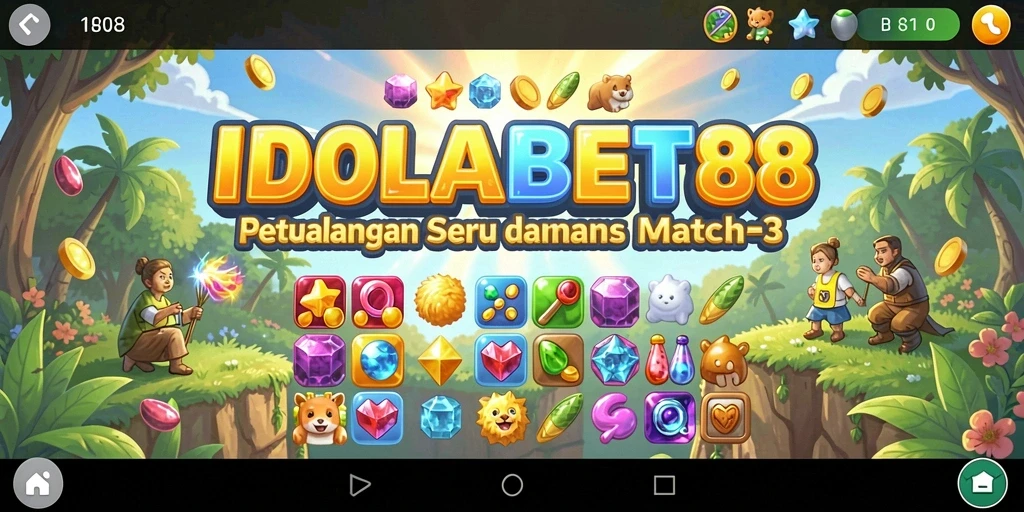 Screenshot menampilkan gameplay seru dari IDOLABET88 saat mencocokkan item.