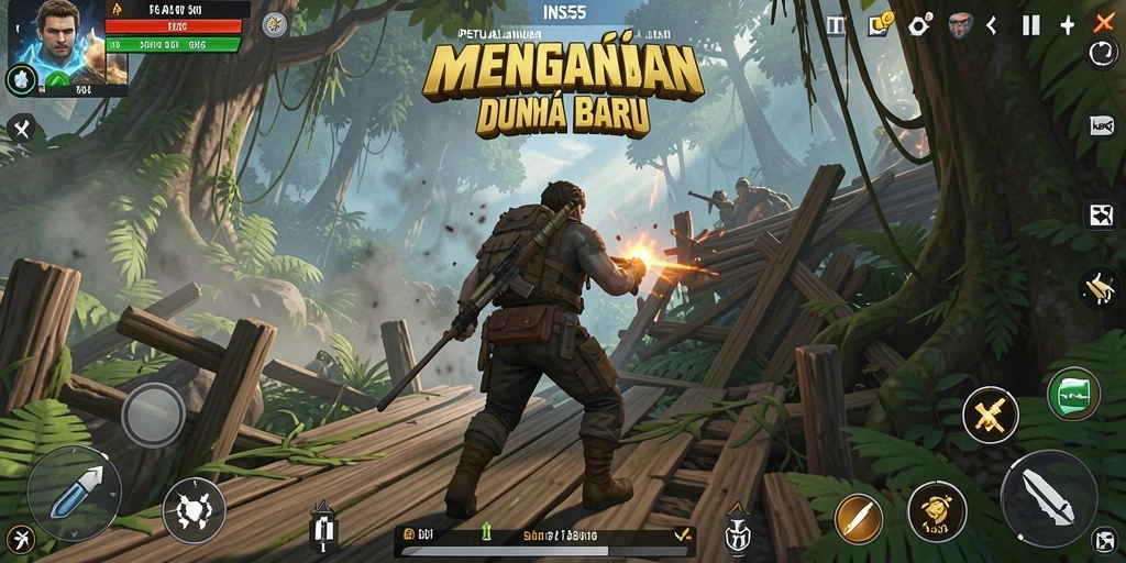 Tampilan menawan gameplay petualangan di INS55 yang menambahkan ketegangan.