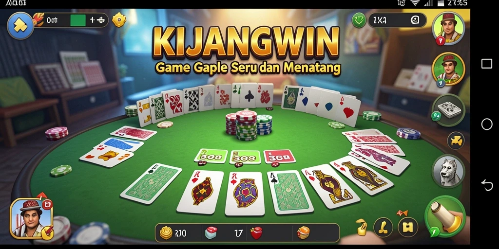 Screenshot gameplay <strong>KIJANGWIN</strong> yang menunjukkan suasana seru permainan Gaple.