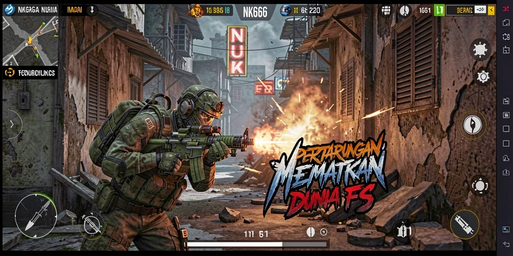 Tampilan mendebarkan dari gameplay NK666 yang penuh aksi.