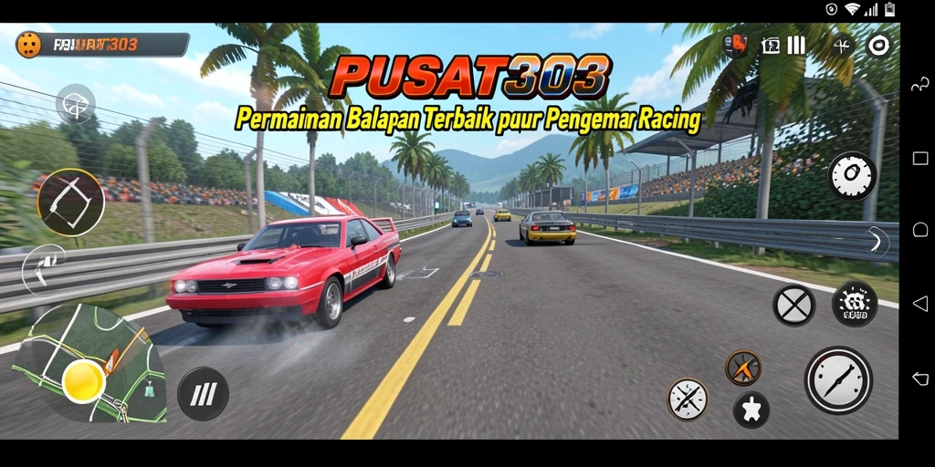 Gameplay mendebarkan di PUSAT303 saat balapan di trek yang menantang.