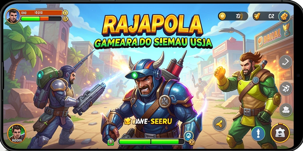 Tampilan gameplay RAJAPOLA yang penuh warna dan menantang.