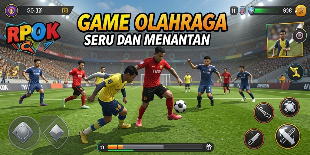 Screenshot RPOK menunjukkan aksi mendebarkan dalam pertandingan olahraga.