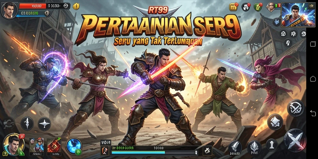 Screenshot menampilkan aksi pertarungan intens dari game RT99.