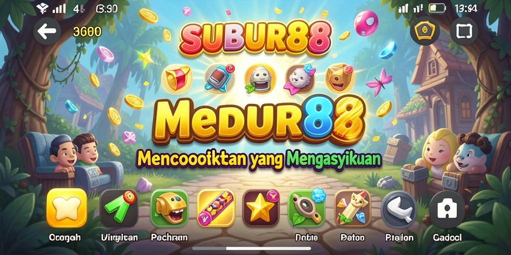 Tampilan gameplay SUBUR88 dengan visual mencolok dan match-3 yang seru.
