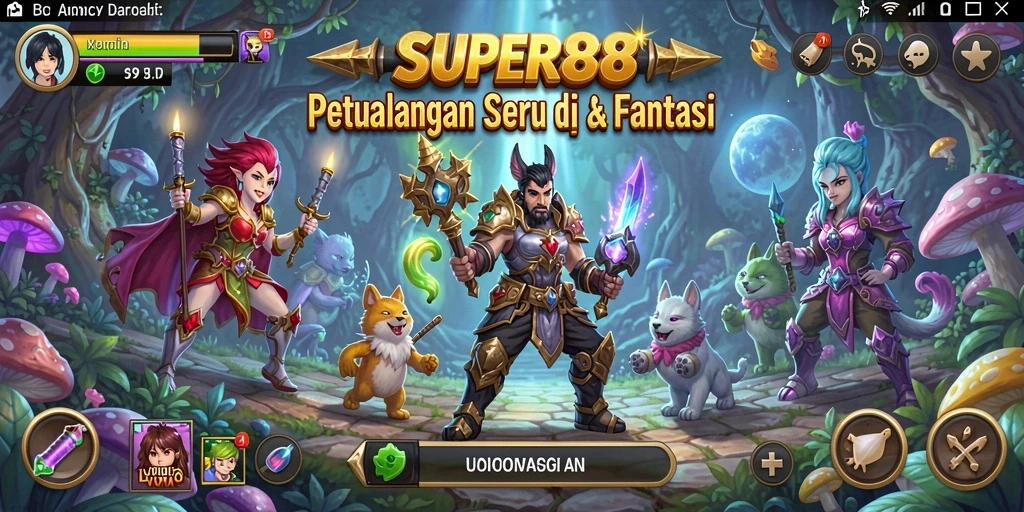 Tampilan gameplay SUPER88 menampilkan aksi petualangan yang mendebarkan.