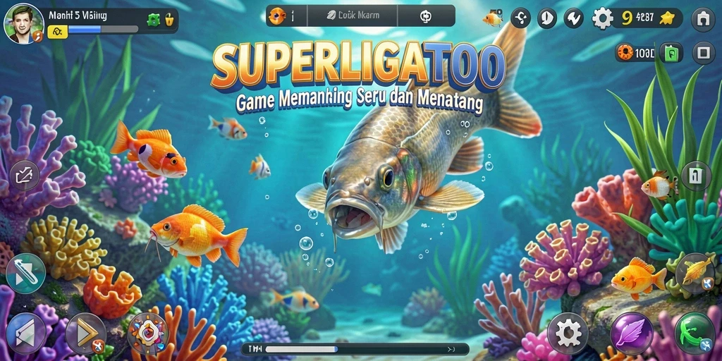 Tangkapan ikan yang menarik dalam gameplay SUPERLIGATOTO.