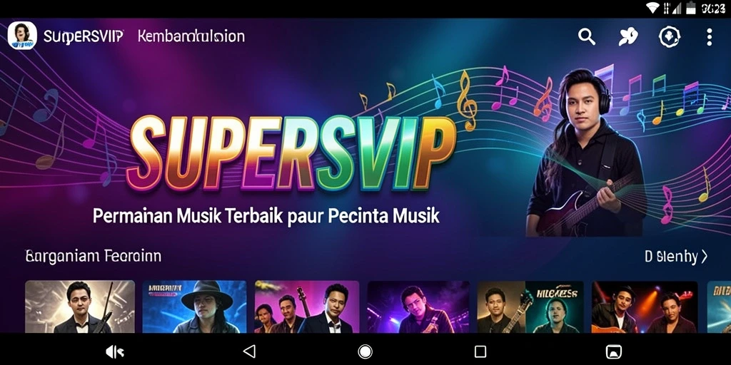 Tampilan gameplay <strong>SUPERSVIP</strong> yang seru dan interaktif dengan berbagai tantangan musik.