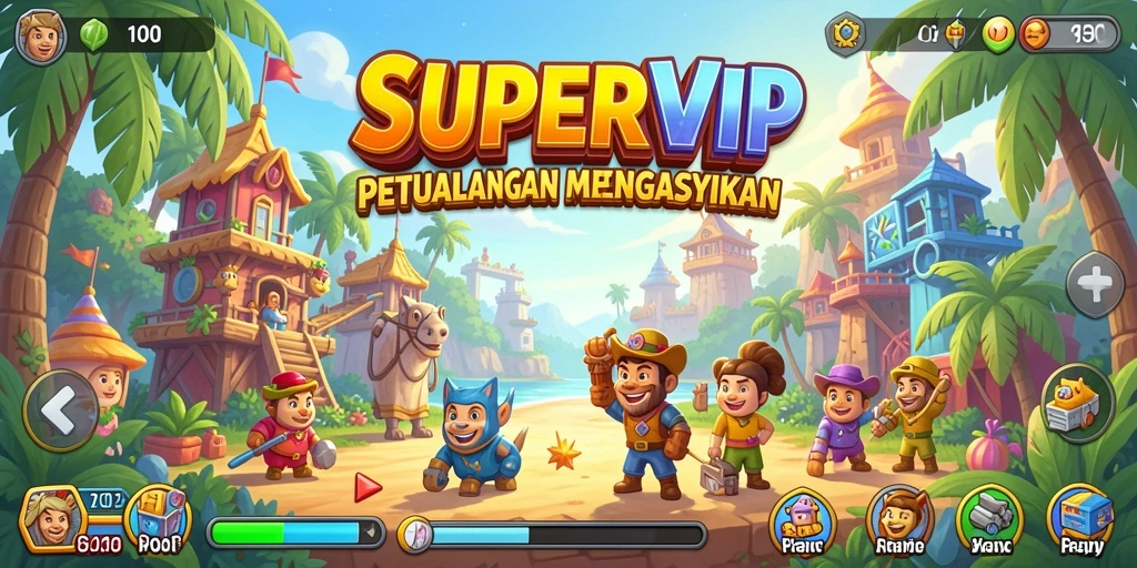 Tangkapan layar menunjukkan aksi seru dalam SUPERVIP, menyajikan gameplay Arcade yang menantang.