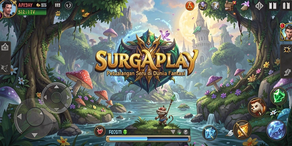 Tampilan gameplay SURGAPLAY yang menakjubkan dalam dunia petualangan.