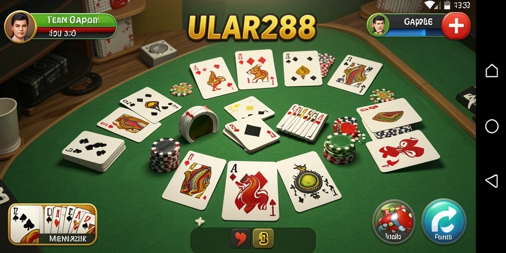 Tampilan gameplay ULAR288 yang menarik dalam permainan Gaple.