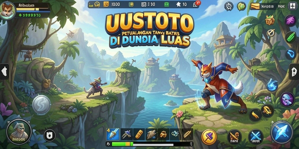 Tampilan gameplay UUSTOTO dengan berbagai petualangan seru di dunia luas.