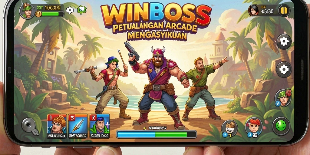 Tangkapan layar gameplay WINBOSS menampilkan aksi seru dalam setiap level.
